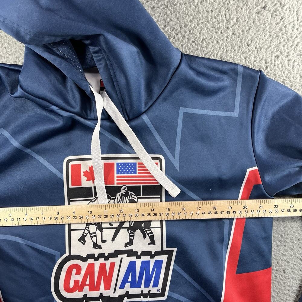 CAN AM Hockey Tournament Hoodie Small S Performance Fleece Sweatshirt Navy Blue - Picture 6 of 8